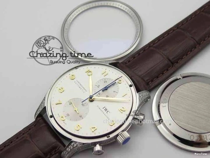 MIROTIME 0507 Portuguese IW3714 Diam ZF V2 1:1 Best Edition White Dial RG Numbers On Brown Leather Strap A79350 (Slim Movement) Fashionable 7246